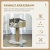 "PawHut" draskyklė maža, 49 cm kačių medis, kačių draskyklė su žaidimų kamuoliuku, gulimu paviršiumi, laipiojimo medis katėms iki 4kg, kačių baldai, džiuto pilkos spalvos