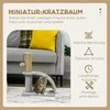"PawHut" draskyklė maža, su masažu ir draskymo lenta, kačių draskyklė su draskymo lenta, pilka