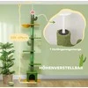 "PawHut" draskyklė su aukštomis lubomis, kačių medis, 230-275 cm kačių draskyklė su kačių urvu, draskyklės, žaidimų kamuolys, kačių baldai su apsauga nuo apvirtimo, žalia