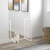 PawHut apsauginiai varteliai durims ir laiptams, atsidarantys į abi puses, plieniniai, balti, reguliuojami 75-95 cm