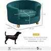 Pawhut Elegantiška sofa šunims su minkštu užvalkalu ir medinėmis kojomis, 65x64x37cm