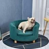 Pawhut Elegantiška sofa šunims su minkštu užvalkalu ir medinėmis kojomis, 65x64x37cm