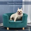Pawhut Elegantiška sofa šunims su minkštu užvalkalu ir medinėmis kojomis, 65x64x37cm