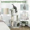 PawHut Kačių draskykla 114 cm, kačių bokštelis su guoliu, sizaliniai stiebai, platforma, daugiaaukštis vidutinio dydžio katėms iki 6kg, šviesiai pilkas