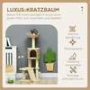 "PawHut" kačių draskyklė 116 cm kačių medis su kačių urvu, kačių lova, vidaus laipiojimo bokštas su žaidimų kamuoliuku, draskymo lenta, pliušiniai draskymo baldai katėms iki 5kg, smėlio spalvos