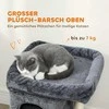 PawHut Kačių draskyklė, Kačių bokštelis, 2 urvai, platforma, sizalio stulpeliai, kompaktiškas, tamsiai pilkas