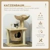 "PawHut" kačių draskyklė, maža, 74 cm kačių medis su kačių urvu, žaidimų kamuoliuku, vidaus laipiojimo bokštas su guoliu, draskymo baldai katėms iki 5kg, smėlio spalvos