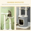 Pawhut Kačių draskyklė su platforma, žaidimų kamuoliuku - kreminės baltos spalvos