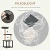 "PawHut" kačių draskyklė Tamsiai pilkas laipiojimo medis su žaidimų galimybėmis, žaidimų sizalis ir žaidimų virvė, PB lenta, sizalis, 40x40x104cm