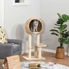 "PawHut" kačių medis, draskymo stovas, kačių baldai su urvu, kamuoliukas-žaislas, sizalis, minkštas pliušas, smėlio spalvos, aukštis 100 cm