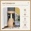 "PawHut" kačių medis, draskymo stovas, kačių baldai su urvu, kamuoliukas-žaislas, sizalis, minkštas pliušas, geltonos spalvos, aukštis 82,5 cm