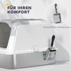 PawHut kačių tualetas, uždaras, su semtuvėliu, įėjimas priekyje ir išėjimas viršuje, nerūdijantis plienas, iki 15 kg