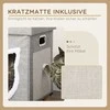 "PawHut" katės urvas su pagalvėle ir draskymo kilimėliu, žaidimų kamuoliukas, neslystantis, pilkos spalvos, poliesteris, skirtas katėms