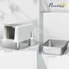 "PawHut" kraiko dėklas, kačių tualetas su dangčiu, nerūdijančio plieno dėklas, įmontuotas kraiko filtras, pridedamas kraiko semtuvėlis, skirtas katėms iki 6kg, baltos spalvos