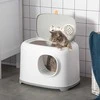 "PawHut" kraiko dėklas su gaubtuvu Plastikinis baltas 55x40x39cm iki 5kg