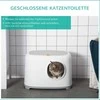 "PawHut" kraiko dėklas su gaubtuvu Plastikinis baltas 55x40x39cm iki 5kg