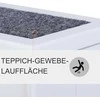 PawHut šunų laiptai, naminių gyvūnėlių laipteliai su kilimine danga ir daiktadėže, pagalbinė priemonė įlipimui, pušies mediena, balti, 40,5x44,5x38 cm