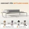 PawHut Lauko šuns gultas, pakelta lova vidutinio dydžio šunims, vėsinantis gyvūnų gultas su L formos pagalve ir neslystančiomis kojelėmis, gyvūnų lova stovyklavimui lauke, 110x75x30cm, šviesiai pilka