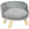 PawHut šunų ir kačių guolis, šunų sofa su neslidžiomis medinėmis kojelėmis ir pagalvėle, naudojimui patalpose, pilka, 40,5x40,5x33 cm