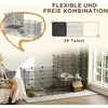PawHut aptvaras smulkiems gyvūnams, 39 dalių narvas su rampa, DIY metalinis grotuotas aptvaras, atidaromas, juodas, 140 x 70 x 105 cm