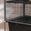 PawHut mažų gyvūnų narvas, graužikų narvas, šeškų narvas su ištraukiamu padėklu, pelių narvas su rampomis, hamaku, ratukais, lentyna, narvas su priedais voverėms, nykštukiniams žiurkėnams, šinšiloms, tamsiai pilkas