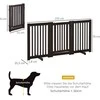 PawHut atskirai stovantys šunų varteliai, reguliuojami, su kojelėmis, sulankstomi, tamsiai rudi