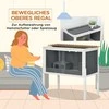 PawHut medinis žiurkėnų narvas nykštukiniams žiurkėnams, graužikų narvas, smulkių gyvūnų narvas su 2 nameliais ir priedais, didelis pelių narvas, 82 x 45 x 81 cm, pilkas
