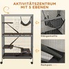 "Pawhut" narvas graužikams Daugiafunkcinis 4 platformos 3 rampos 4 durys Matmenys 80L x 52W x 128H cm Plieninis pilkas sidabrinis juodas