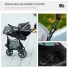 PawHut pet buggy lietaus dangtis saugos pavadėliai saugojimo krepšys sulankstomas maži šunys Oksfordo pilka