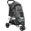 PawHut pet buggy lietaus dangtis saugos pavadėliai saugojimo krepšys sulankstomas maži šunys Oksfordo pilka