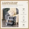"PawHut Pet" laiptai katėms "Cat Tree" 3 pakopų laiptai katėms Laiptai šunims Medžio drožlių plokštės pliušinis džiutas pilka 45x40x48cm