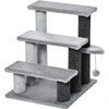 "PawHut Pet" laiptai katėms "Cat Tree" 3 pakopų laiptai katėms Laiptai šunims Medžio drožlių plokštės pliušinis džiutas pilka 45x40x48cm