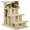 PawHut pet laiptai šunims katėms 4 pakopos pliušiniai smėlio spalvos 63,5x43x60cm