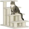 PawHut pet laiptai šunims katėms 4 pakopos pliušiniai smėlio spalvos 63,5x43x60cm