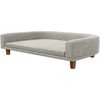 "PawHut" sofa šunims, naminių gyvūnėlių sofa katėms su pagalvėle, lova dideliems šunims, paaukštinto dizaino sofa šunims, kėdė šunims su medinėmis kojomis, pilka, 98 x 67 x 25 cm