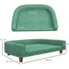 PawHut šunų sofa, patogi sofa augintiniams su pagalve, ideali dideliems šunims, pakeltas dizainas, medinės kojelės, žalia, 98x67x25 cm