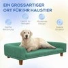 PawHut sofa šunims Patogi sofa su pagalvėle, idealiai tinka dideliems šunims, paaukštinta konstrukcija, medinės kojos, žalia, 98x67x25cm