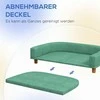 PawHut sofa šunims Patogi sofa su pagalvėle, idealiai tinka dideliems šunims, paaukštinta konstrukcija, medinės kojos, žalia, 98x67x25cm