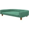 PawHut sofa šunims Patogi sofa su pagalvėle, idealiai tinka dideliems šunims, paaukštinta konstrukcija, medinės kojos, žalia, 98x67x25cm