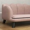 "PawHut" sofa šunims, skalbiamas užvalkalas, sofa naminiams gyvūnėliams su atlošu ir medinėmis kojomis, sofa katėms, skirta vidutinio dydžio šunims iki 25 kg, rožinė