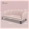 "PawHut" sofa šunims, skalbiamas užvalkalas, sofa naminiams gyvūnėliams su atlošu ir medinėmis kojomis, sofa katėms, skirta vidutinio dydžio šunims iki 25 kg, rožinė