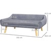 PawHut sofa šunims Stilinga sofa katėms su atlošu ir pagalvėlėmis, skirta vidutinio ir didelio dydžio šunims, aksomas, pilka, 102x58,5x42,5 cm