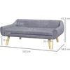 PawHut sofa šunims Stilinga sofa katėms su atlošu ir pagalvėlėmis, skirta vidutinio ir didelio dydžio šunims, aksomas, pilka, 102x58,5x42,5 cm