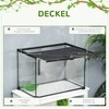 Pawhut Stiklinis terariumas ropliams su termometru 50 x 30 x 35 cm