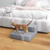 PawHut naminių gyvūnėlių laipteliai, sulankstomi, 2 pakopų, skirti katėms ir šunims, pilki, 45x39x20 cm