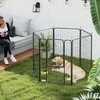 PawHut šuniukų aptvaras 6 kampų šuniukų bėgimo takelis su 6 tinklinėmis durelėmis lanksčios sulankstomos apsauginės brezentinės durelės 100 cm aukščio šunų aptvaras šuniukų tvora šunims katėms aptvaras patalpoms lauke