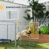"PawHut" šuniukų vedžiojimo aikštelė 80 cm aukščio, 8-TLG šunų aptvaras šuniukų vedžiojimo aikštelė su diržu ir durimis, laisvas aptvaras mažiems ir vidutinio dydžio šunims, jūrų kiaulytėms, triušiams, plienas, sidabrinė