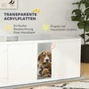 "PawHut" šuniukų voljeras, šuniukų bėgimo aikštelė su neslystančiomis grindų apsaugomis, reguliuojamomis durelėmis, šuniukų žaidimų aikštelė iš medžio, skirta mažiems ir vidutinio dydžio šunims, 196 x 96 x 48 cm, balta