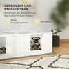 "PawHut" šuniukų voljeras, šuniukų bėgimo aikštelė su vandeniui atspariu ir plaunamu gulėjimo kilimėliu, reguliuojamomis durelėmis, dviejų kambarių šuniukų guolis mažiems šunims, 164 x 80 x 48 cm, baltos spalvos