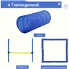 PawHut Agility treniruočių rinkinys šunims: slalomas, kliūtys, tunelis, PE+poliesteris, mėlyna/geltona